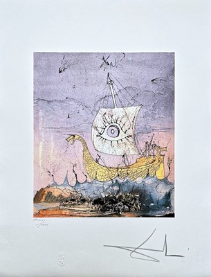 SALVADOR DALÍ - Télémaque part à Pilo - limited edition, signed, 50x66 cm