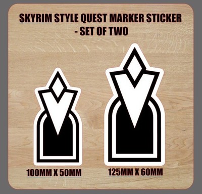 Skyrim Style Quest Marker Türaufkleber - 2er Set