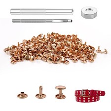 100 Sets Leather Rivets 9x10mm Double Cap Rivets Snaps Metal Studs Fasteners ...