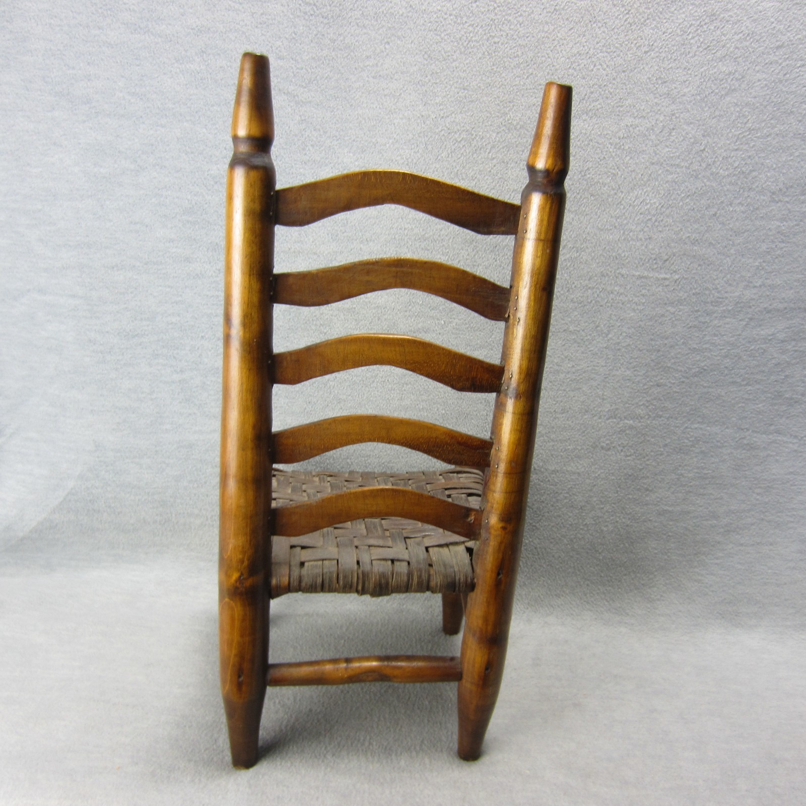 Vintage Ladder Back Doll Display Chair Woven Seat