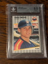 Hall of Famer / CRAIG BIGGIO / ROOKIE / 1989 Fleer #353 / BGS 8.5 