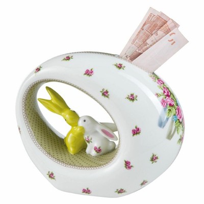 Goebel Bloom Bunny Spardose, Bunny de luxe, mit Blumenmuster, Porzellan 66842139