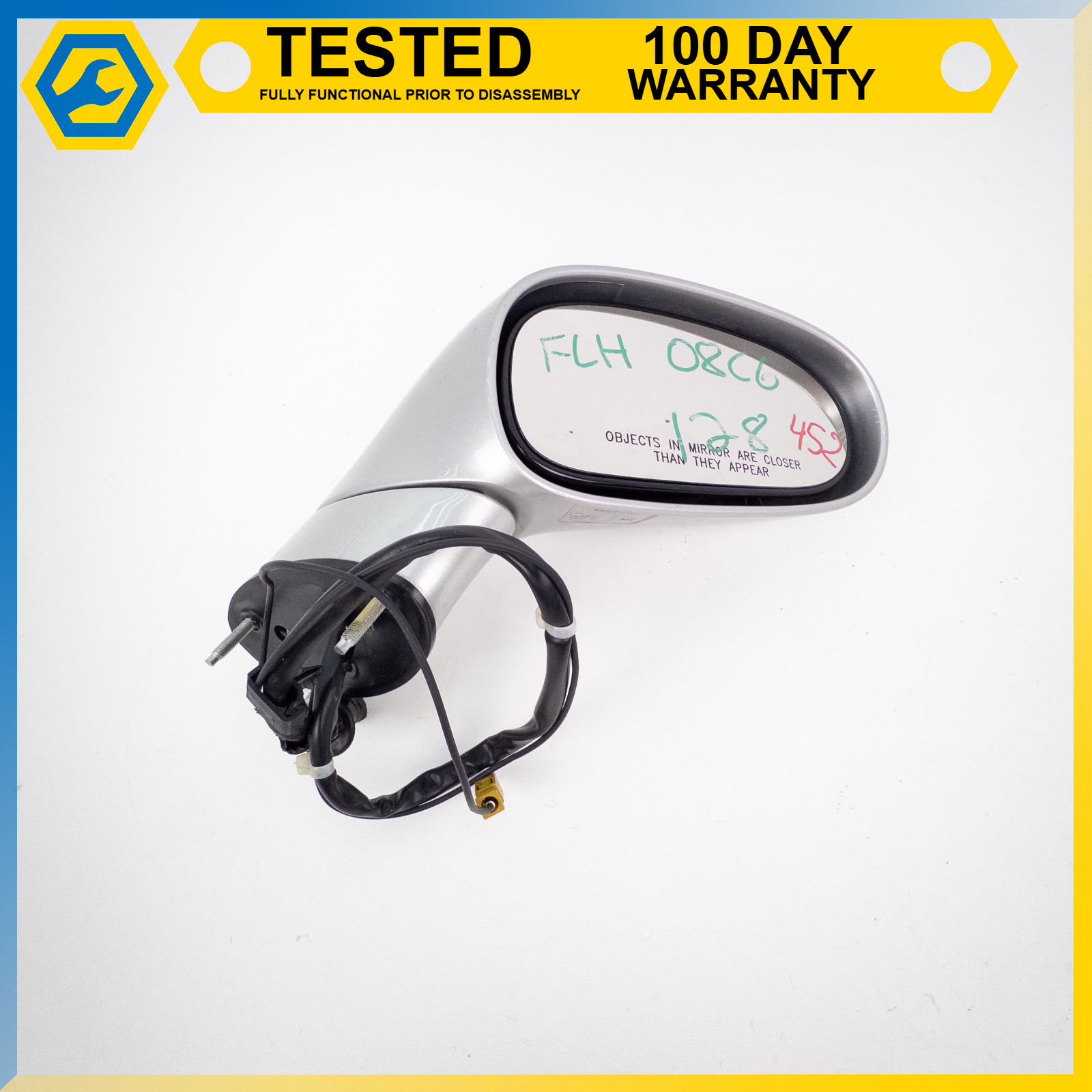 05-13 CHEVROLET CORVETTE C6 FRONT RIGHT POWER FOLD DOOR MIRROR SILVER OEM