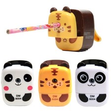 Tiger Panda Pencil Sharpener Hand-Cranked Student Stationery  Colored Pencils