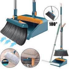 Dustpan and Brush Combo Set Long Handle Non Stick Hair Brush Floor Cleaner UK