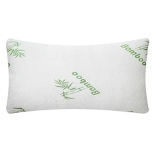 Bamboo Memory Foam Bed Pillow Queen  Size Hypoallergenic with Washable Cover