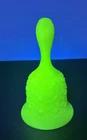 Vintage Fenton Lime Green Satin Bell - Daisy And Button - Excellent Glow Effect