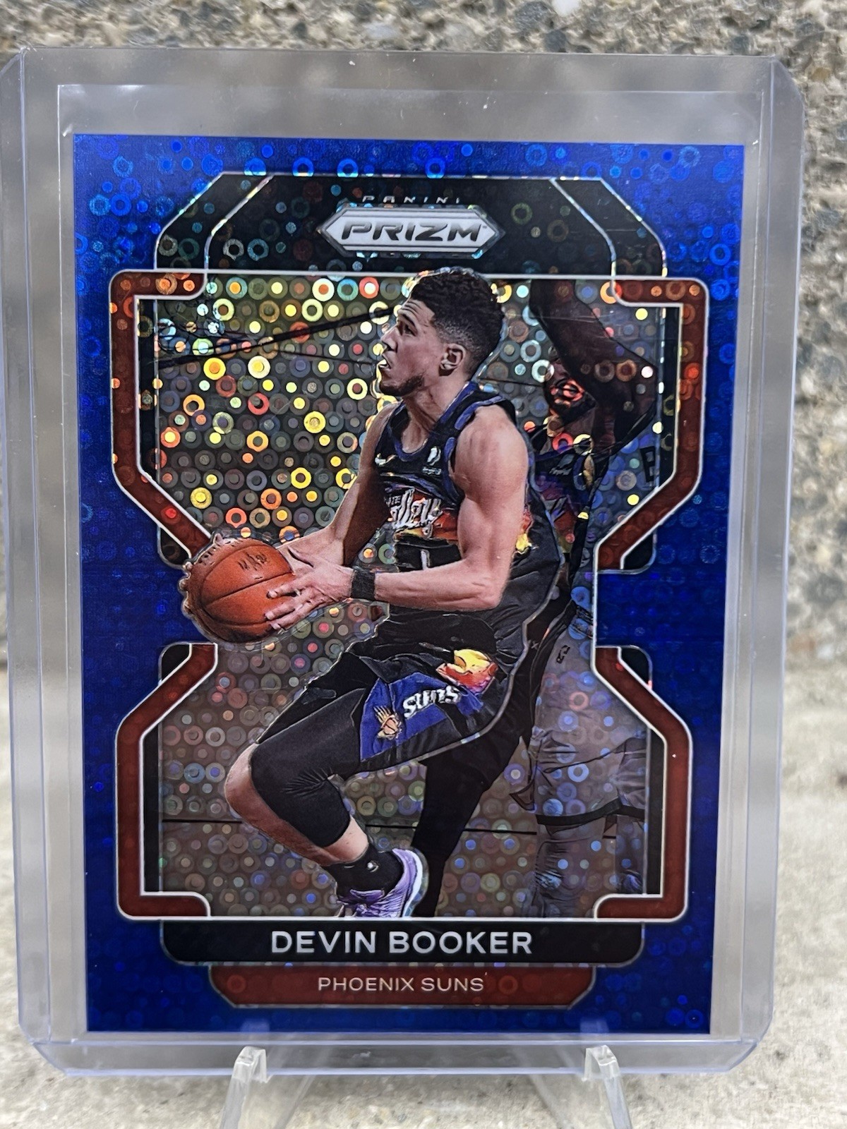 Devin Booker 2021-22 Panini Prizm Basketball Fast Break Blue Prizm #203 /150