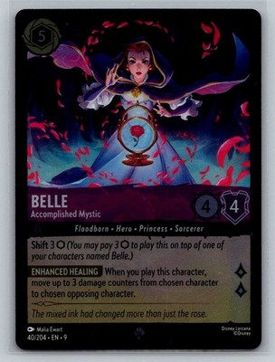 Belle - Accomplished Mystic 40/204 Super Rare Fabled Lorcana Cold Foil Near Mint