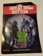 Teenage Mutant Ninja Turtles Great Big Button Pin TMNT The 1st Movie, NOS