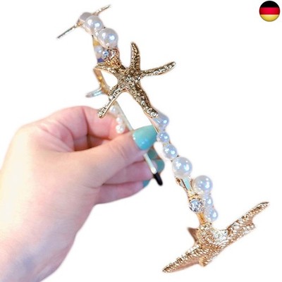 YO-HAPPY Minimalist Marine Style Frauen Haarreifen Metallic Gold Seestern