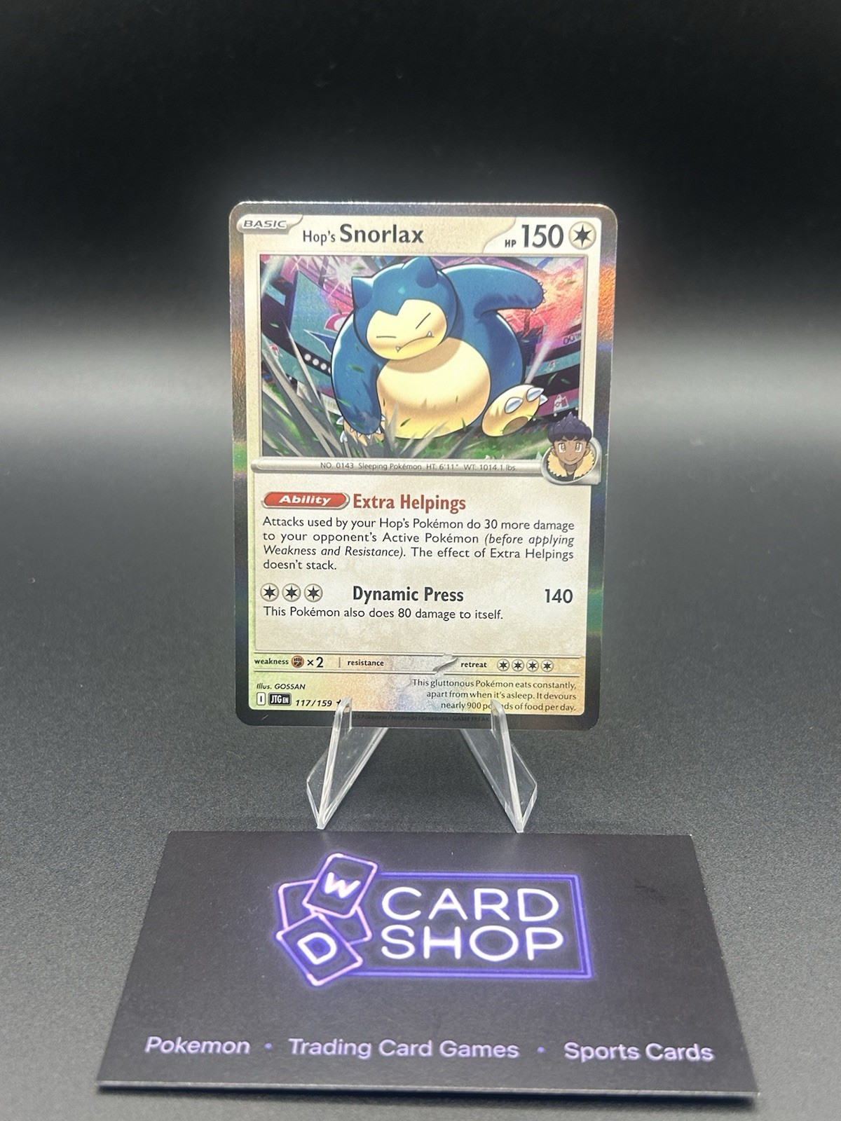 Pokemon TCG 2025 - Hop's Snorlax Holo Rare 117/159 - Journey Together - NM