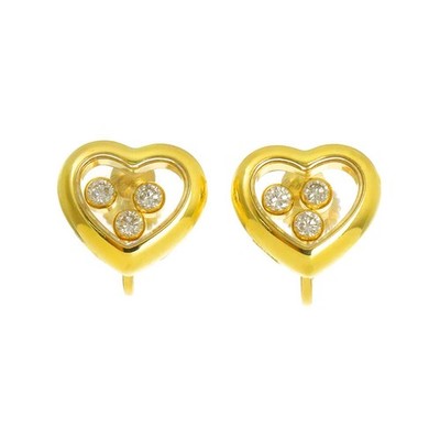 Chopard Happy Diamond Heart Earrings Clip on K18 YG 750 90315510