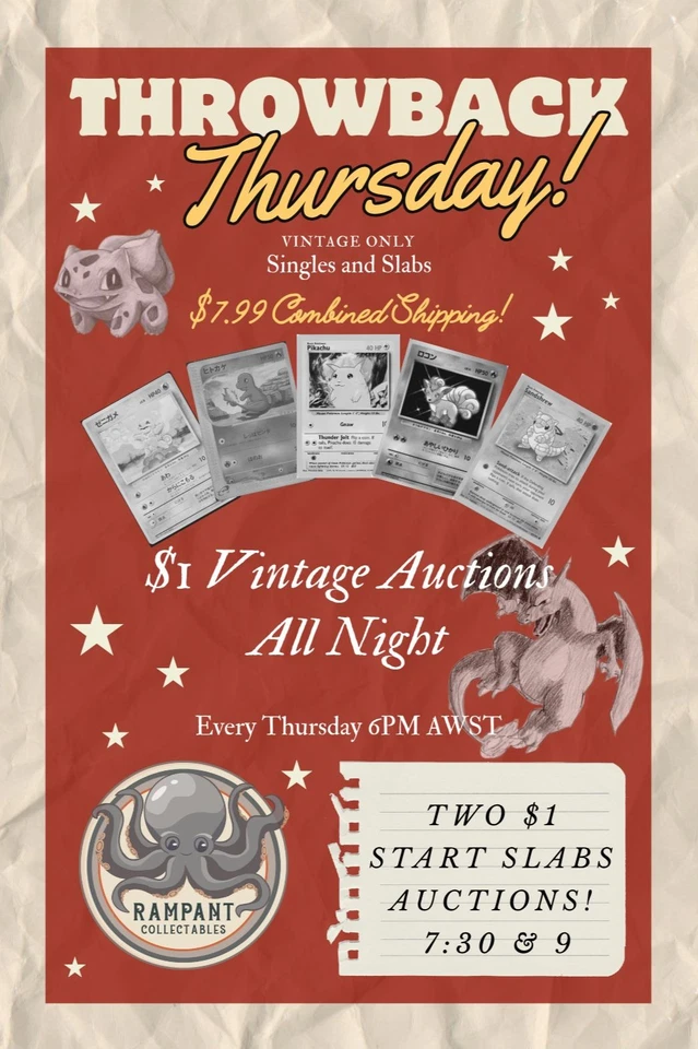 Throwback Thursday!!! | Vintage only | $1 Auctions all night!!!