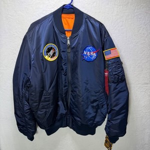 ☆美品☆ NASA × ALPHA USAジャケット ネイビー×レッドインナー ☆美品