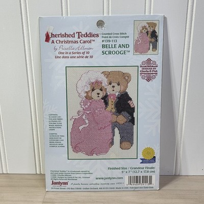 Janlynn Cherished Teddies Cross Stitch A Christmas Carol Belle And Scrooge NEW