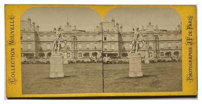 Paris Palais de Luxembourg Garten Skulptur Artemis c1870 Foto Stereovintage