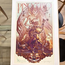 JAMES JEAN Pinocchio Film Art Print Poster SIGNED RARE Ltd Ed Del Toro