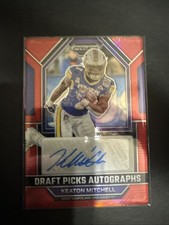 2023 Panini Prizm Draft Picks Autographs Keaton Mitchell #DPA-KEM Red Prizm /199