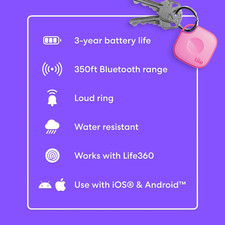 by Life360 Mate - Bluetooth Tracker, Keys Finder and Item Locator for Keys, B...