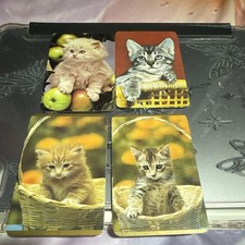 Vintage swap cards 1970s pair kittens 