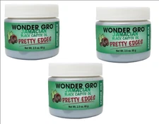 3 Pack of Wonder Gro Jamaican Black Castor Oil Edge Gel 2.4 Ounce