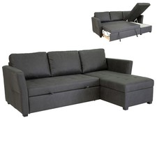 Ecksofa - anthrazit - Microfaser - Liegefunktion Sofa Wohnlandschaft Couch