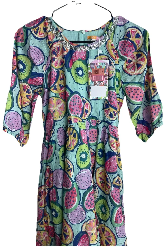 Nuevo con etiquetas Vestido Briton Court 12Y Estampado Fruta Foto 2 de 4