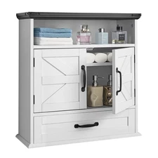 Bathroom Wall Cabinet, 2 Doors & Adjustable Shelf, Over the Toilet Storage Medic