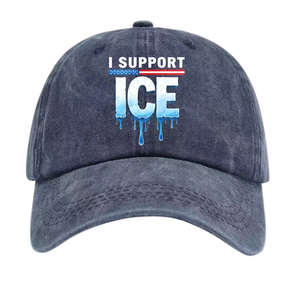 I Support ICE Design Dad Hat Political Statement Adjustable Baseball Cap Unisex