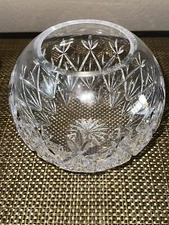Tiffany & Co. Crystal Diamond Cut Clear Bowl Vase 7"