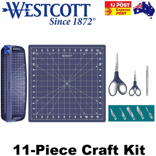 Westcott 11Piece Craft Kit Trimmer, Cutting Mat, Scissors, Hobby