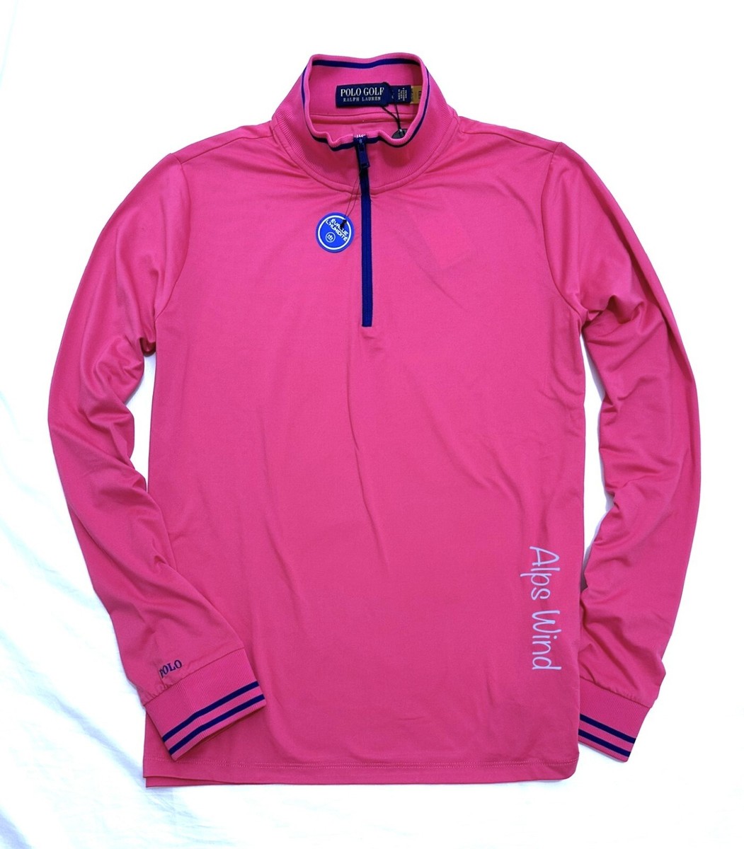 Ralph Lauren Polo Golf Womens 1/4 Zip Extreme Jersey Pullover Pink L  NWT$128