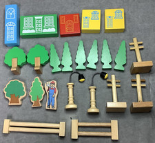 Lot of 23 Thomas  Friends  Brio Wooden Railway Accessories - See photos