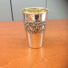 Stemma Tazze Argento Sterling Bicchiere 925 Coperta Dorato Altezza 9cm Nuovo