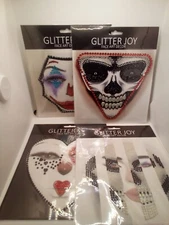 Glitter Joy Facce Art Decor Stickers Lot of 4 Unique Patterns