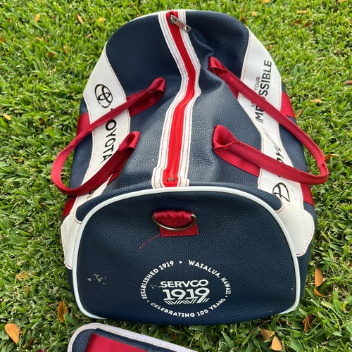 Toyota Servco Hawaii Duffle Bag Blue Red 100th Anniversary Shoulder Strap Rare - Picture 5 of 15