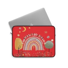 Sunshine and Rainbows Laptop Sleeve in Red