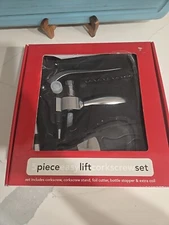 5 pc Easy Lift Corkscrew Set - Foil Cutter Wine Opener Bottle Stopper Extra Coil