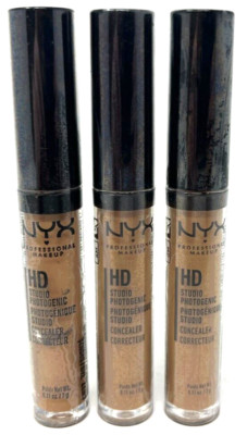 (3) NYX HD Studio Photogenic Concealer Sealed 0.11 oz Each CW07 - Tan