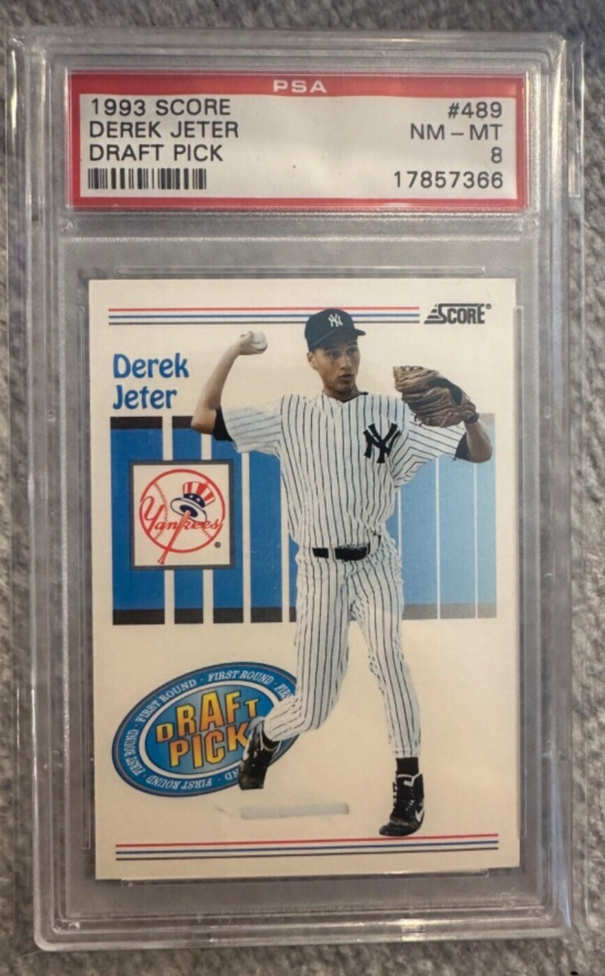 1993 Score #489 DEREK JETER RC PSA 8 New York Yankees