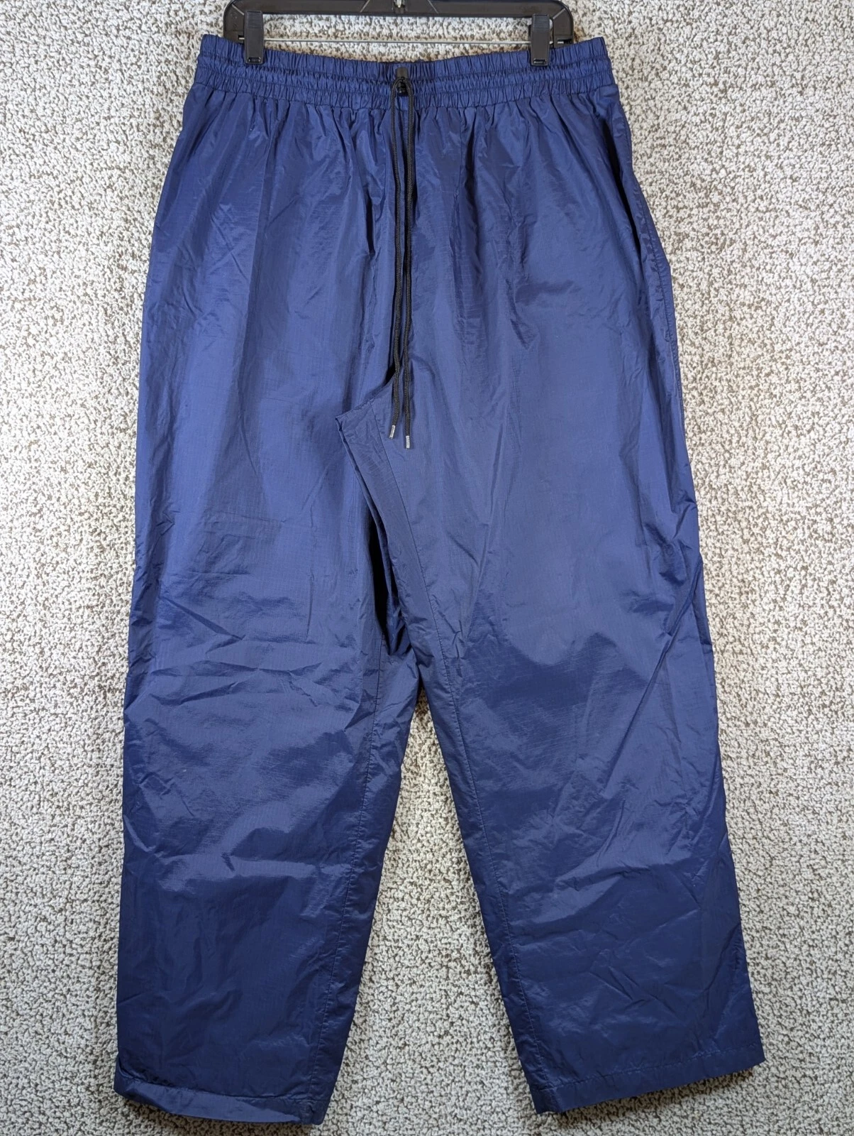 Cabellas Nylon Rip Stop Rain Snow Pants Mens XL Blue Read Desc.