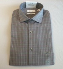 Calvin Klein Mens Steel Slim-Fit Non-Iron Stretch, Dress Shirt. 14 32/33   J 