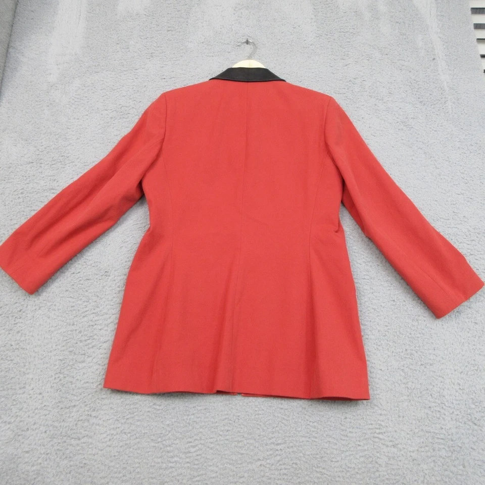 Chaqueta Blazer Doncaster Mujer 10 Naranja Cremallera Cuero Negro Borde Clásico Elegante Foto 2 de 4