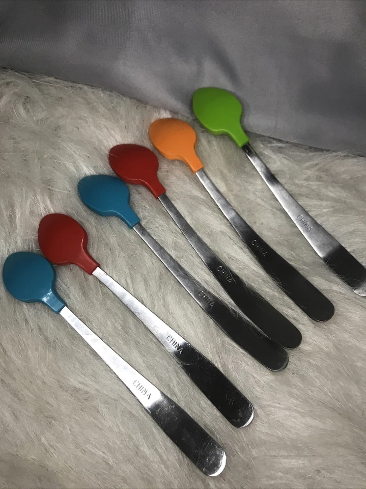 Juego de 6 cucharas de mordida suave Gerber Graduates utensilios de bebé con punta de silicona suave 12 Foto 4 de 4