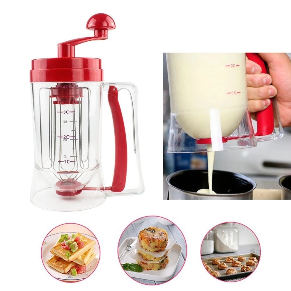 Manual Pancake Cupcake Batter Dispenser Machine Mixer Blender Kitchen  Baking