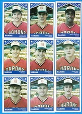 1983 TCMA BIRMINGHAM BARONS Team Set (25 cards) Chuck Cary Bob Melvin  (B)