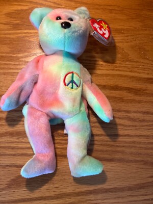 TY BEANIE BABY BABIES PEACE  Bear 1996  Multicolor. PE  MINT WITH MINT TAGS. WOW