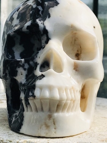 Kristallschädel Zebra Marmor Crystal Skull Kristall Schädel