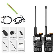 2pcs Quansheng UV-K5 VHF UHF Dual-Band 5W Portable Two way Radio Walkie Talkie
